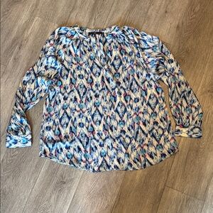 Hazelhaze Blue Patterned Women's blouse Sz XL J16